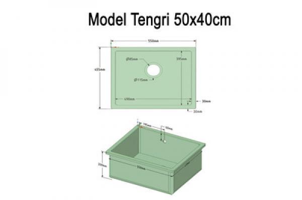 Granite Sink Tengri - 40x50cm Gray